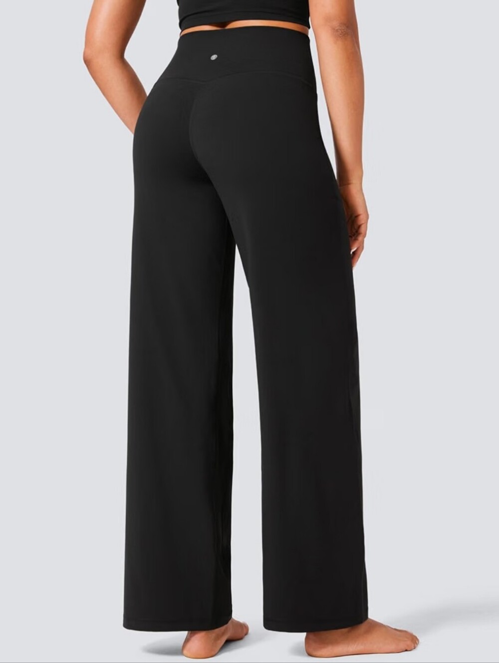 CRZ YOGA Butterlift Wide Leg Pants Pockets 30" Size Small Black